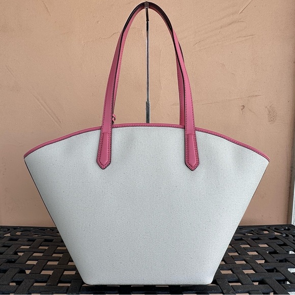 Michael Kors Kimber Large Bucket Shoulder Tote Bag Natural Tea Rose - Picture 2 of 12